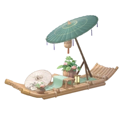 Tranquil Bamboo Raft