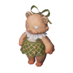Checkered Dress Bear Doll